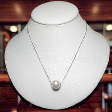 Load image into Gallery viewer, AAA White Pearl Slider Adjustable Necklace on 14k White Gold