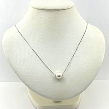 Load image into Gallery viewer, 8510115 AAA HIGH GRADE WHITE PEARL BE SLIDE 14K WHITE GOLD CHAIN