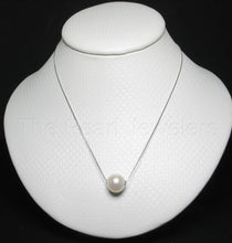 Load image into Gallery viewer, 8510115 AAA HIGH GRADE WHITE PEARL BE SLIDE 14K WHITE GOLD CHAIN