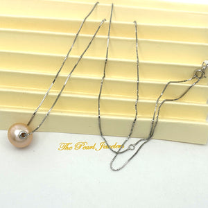 8510117 AAA PINK PEARL TO BE SLIDE ON 14K WHITE GOLD CHAIN TO FIT YOUR STYLE