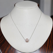 Load image into Gallery viewer, AAA Pale Pink Pearl Slider Necklace on 14k White Gold