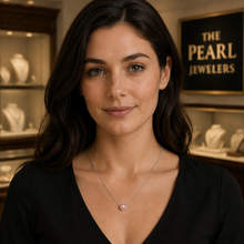 Load image into Gallery viewer, AAA Pale Pink Pearl Slider Necklace on 14k White Gold
