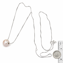 Load image into Gallery viewer, AAA Pale Pink Pearl Slider Necklace on 14k White Gold