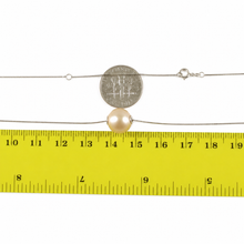 Load image into Gallery viewer, AAA Pale Pink Pearl Slider Necklace on 14k White Gold