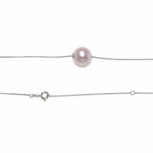Load image into Gallery viewer, AAA Pale Pink Pearl Slider Necklace on 14k White Gold
