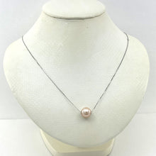 Load image into Gallery viewer, 8510217 AAA QUALITY PINK PEARL BE SLIDE ON 14K WHITE GOLD BOX CHAIN