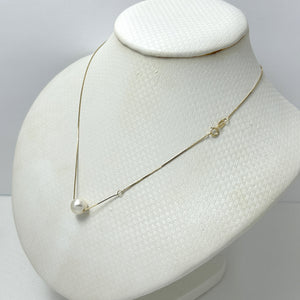 8510410-14Kt-Yellow-Gold-Box-Chain-White-Pearl-Necklace