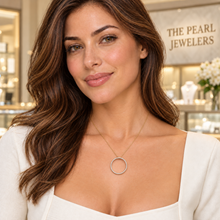 Load image into Gallery viewer, 14K Solid Yellow Gold Circle Diamond Pendant Necklace