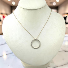 Load image into Gallery viewer, 14K Solid Yellow Gold Circle Diamond Pendant Necklace