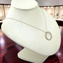 Load image into Gallery viewer, 14K Solid Yellow Gold Circle Diamond Pendant Necklace