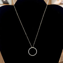 Load image into Gallery viewer, 14K Solid Yellow Gold Circle Diamond Pendant Necklace