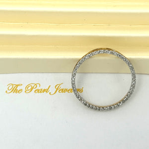 880070 ELEGANT BEAUTIFUL 14K SOLID YELLOW GOLD CIRCLE DIAMOND PENDANT NECKLACE