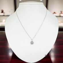 Load image into Gallery viewer, 14K Solid White Gold Peace Sign Mini Diamond Necklace