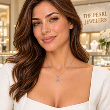 Load image into Gallery viewer, 14K Solid White Gold Peace Sign Mini Diamond Necklace
