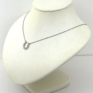 880072 Classic Diamonds Horseshoe 14kt Solid White Gold Necklace