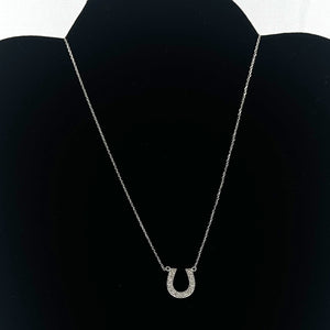 880072 Classic Diamonds Horseshoe 14kt Solid White Gold Necklace