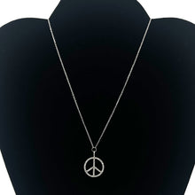 Load image into Gallery viewer, 880073 BEAUTIFUL PEACE SIGN DIAMONDS 14KT SOLID WHITE GOLD NECKLACE