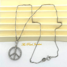 Load image into Gallery viewer, 880073 BEAUTIFUL PEACE SIGN DIAMONDS 14KT SOLID WHITE GOLD NECKLACE