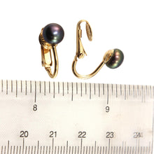 Load image into Gallery viewer, 14k Gold-Filled Clip-On Black Freshwater Pearl Earrings