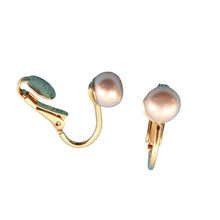 Load image into Gallery viewer, 14k Gold-Filled Clip-On Pink Freshwater Pearl Earrings