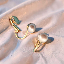 Load image into Gallery viewer, 14k Gold-Filled Clip-On Pink Freshwater Pearl Earrings