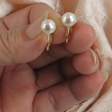 Load image into Gallery viewer, 14k Gold-Filled Clip-On White Freshwater Pearl Earrings