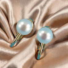 Load image into Gallery viewer, 14k Gold-Filled Clip-On White Freshwater Pearl Earrings