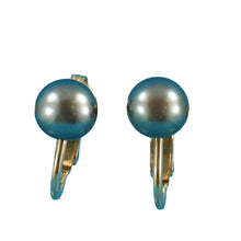 Load image into Gallery viewer, 14k Gold-Filled Clip-On Black-Gray Freshwater Pearl Earrings