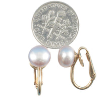 Load image into Gallery viewer, 14k Gold-Filled Clip-On Rose-Pink Freshwater Pearl Earrings