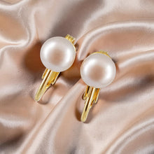 Load image into Gallery viewer, 14k Gold-Filled Clip-On Rose-Pink Freshwater Pearl Earrings