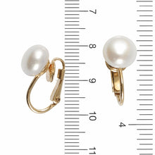 Load image into Gallery viewer, 14k Gold-Filled White Pearl Clip-On Earrings (Non-Pierced)