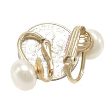 Load image into Gallery viewer, 14k Gold-Filled White Pearl Clip-On Earrings (Non-Pierced)
