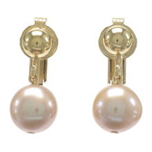Load image into Gallery viewer, 14k Gold-Filled Pink Pearl Clip-On Dangle Earrings