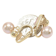 Load image into Gallery viewer, 14k Gold-Filled Pink Pearl Clip-On Dangle Earrings
