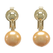 Load image into Gallery viewer, 14k Gold-Filled Golden Pearl Clip-On Dangle Earrings