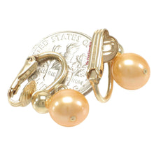 Load image into Gallery viewer, 14k Gold-Filled Golden Pearl Clip-On Dangle Earrings