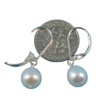 Load image into Gallery viewer, Sterling Silver White Pearl Leverback Dangle Earrings