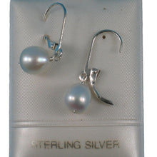 Load image into Gallery viewer, Sterling Silver White Pearl Leverback Dangle Earrings