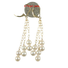 Load image into Gallery viewer, 14k Gold-Filled Triple Drop White Pearl Leverback Earrings