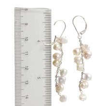 Load image into Gallery viewer, Sterling Silver O Chain Pale Mixed Pearl Leverback Earrings