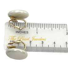 Load image into Gallery viewer, 14k Gold-Filled White Coin Pearl Clip-On Earrings