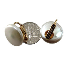 Load image into Gallery viewer, 14k Gold-Filled White Coin Pearl Clip-On Earrings