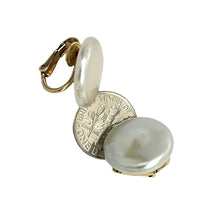 Load image into Gallery viewer, 14k Gold-Filled White Coin Pearl Clip-On Earrings
