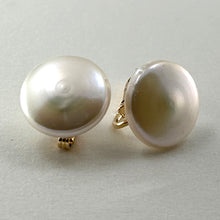 Load image into Gallery viewer, 9100340-14kt-Yellow-Gold-Filled-Non-Pierced-Clip-On-White-Coin-Pearl-Earrings