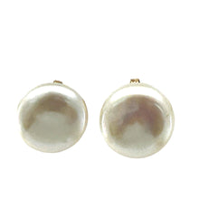 Load image into Gallery viewer, 14k Gold-Filled White Coin Pearl Clip-On Earrings (18–19 mm)