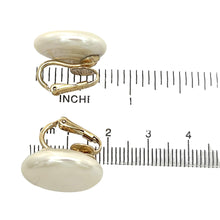 Load image into Gallery viewer, 14k Gold-Filled White Coin Pearl Clip-On Earrings (18–19 mm)