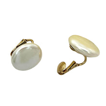 Load image into Gallery viewer, 14k Gold-Filled White Coin Pearl Clip-On Earrings (18–19 mm)