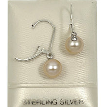 Load image into Gallery viewer, 9100352 SILVER 925 PLAIN LEVER BACK 7-7.5MM PEACH CULTURED PEARL DANGLE EARRINGS