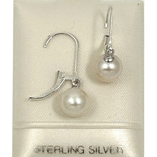 Load image into Gallery viewer, 9100360- SILVER 925 PLAIN LEVER BACK 8-8.5MM WHITE PEARL EARRINGS