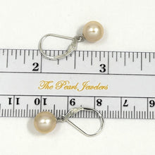 Load image into Gallery viewer, 9100362- SILVER 925 PLAIN LEVER BACK 8-8.5MM PEACH PEARL EARRINGS